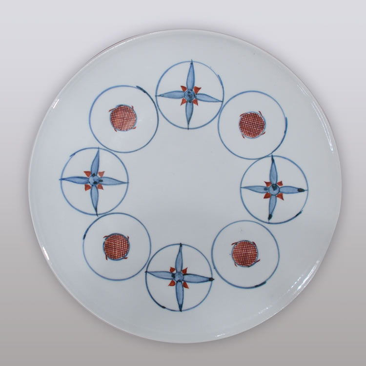 富本憲吉「色絵染付並用丸紋果物皿」
