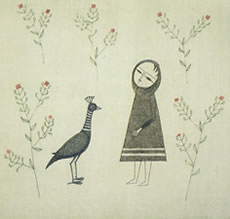 南桂子作品　女の子と鳥