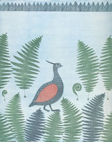 南桂子作品 しだの中の鳥 1975年