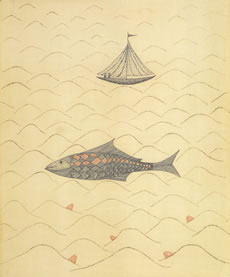 南桂子作品 魚と舟 1962年