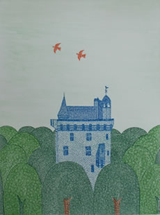 南桂子作品 「赤い鳥と城」